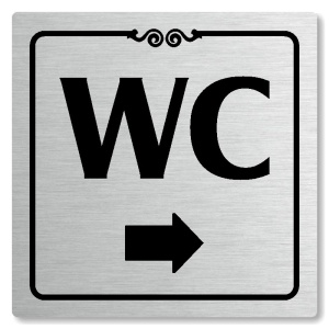 WC vpravo, 80x80mm, stříbrná, Texas